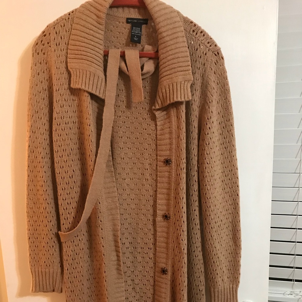 New York & Company Long/Duster Sweater Size L